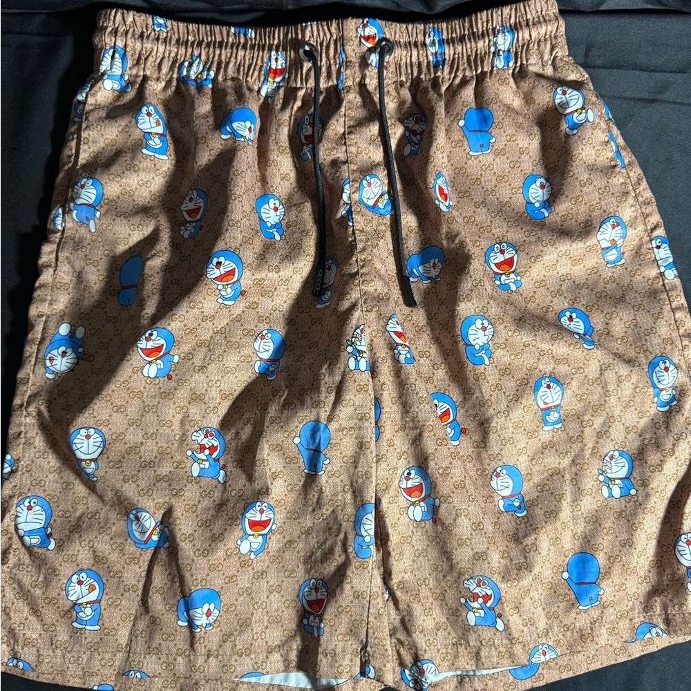 Gucci x Doraemon Patterned Brown Shorts
